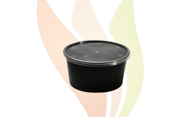 Dakon 500ml Round Black with Lid