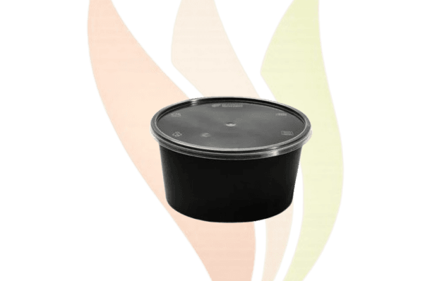 Dakon 500ml Round Black with Lid 1