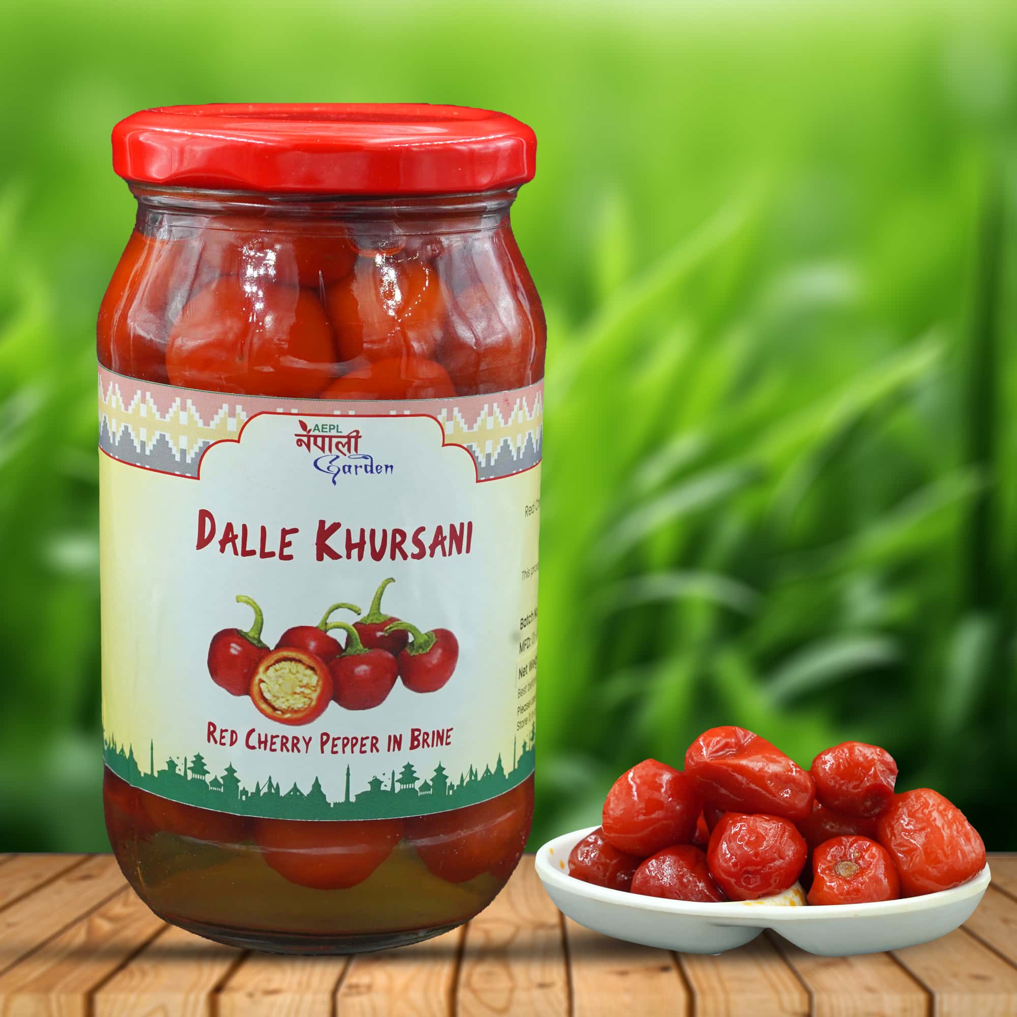 NG Red Cherry Pepper in Brine - Dalle Khursani 350gm