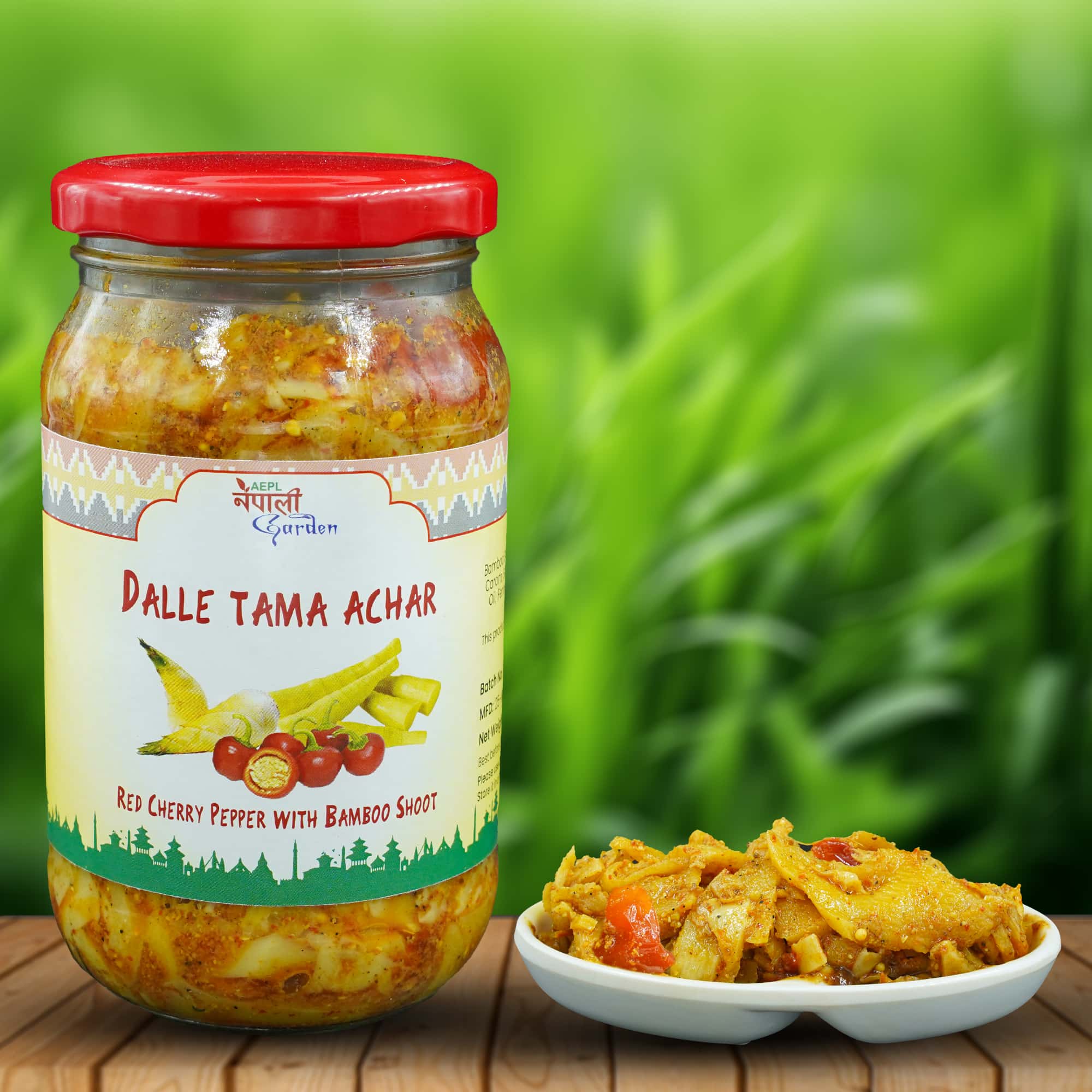 NG Red Cherry Pepper & Bamboo Shoot Pickle - Dalle Tama Achar 350gm