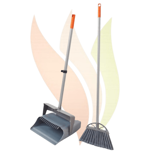 Lobby Dustpan With Broom Grey