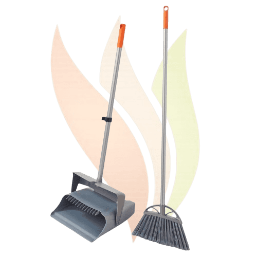 Lobby Dustpan With Broom Grey