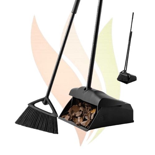 Lobby Dustpan With Broom Black